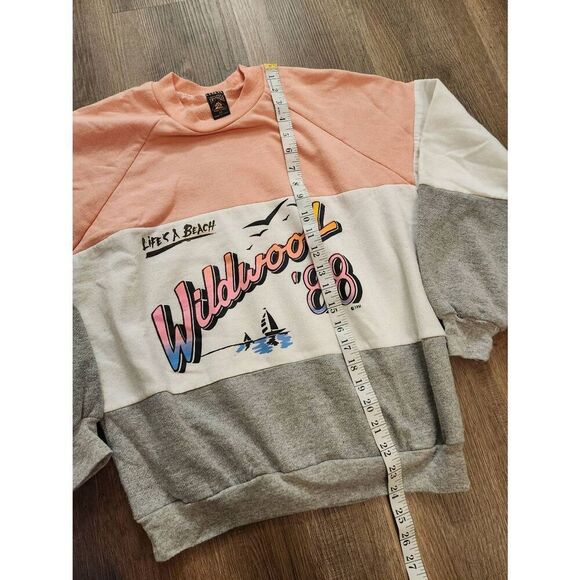 Vtg 1988 Wildwood beach sweatshirt Raglan multicolor graphic print made in USA - Picture 5 of 8